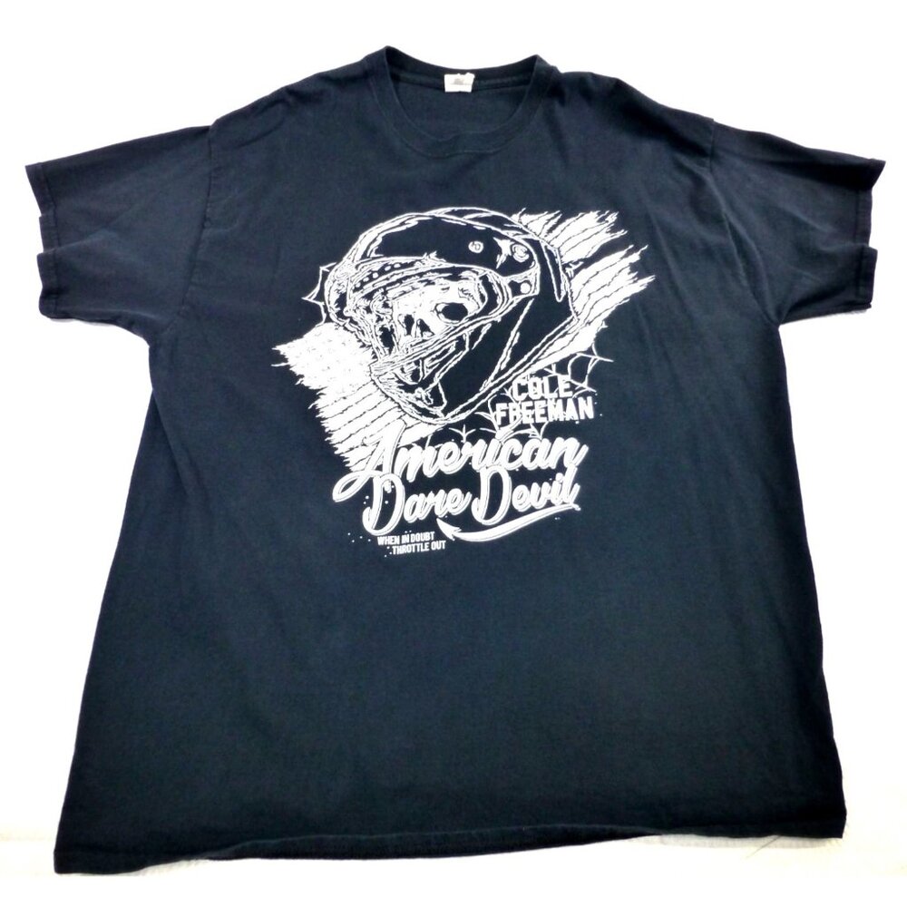 American Dare Devil Cole Freeman Harley-Davidson Biker Skull Graphic T-Shirt Gil